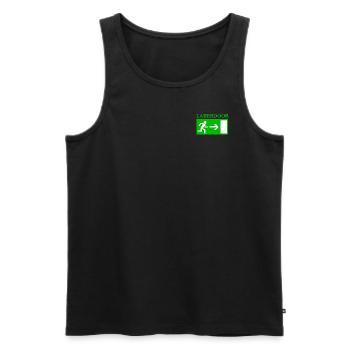 Laberdoor, Labrador, small talk not welcome - Men's Premium Organic Tank Top - black - Front - AI Model Male 178 light (178cm)