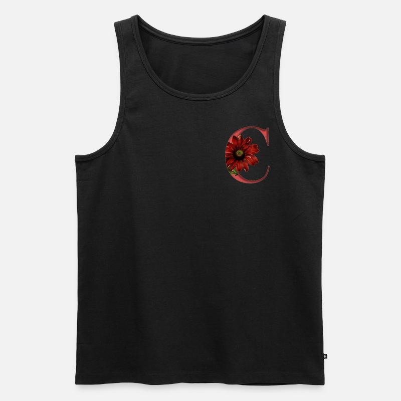 Alphabet, Buchstabe C, Echinacea - Männer Premium Bio Tank Top - Schwarz