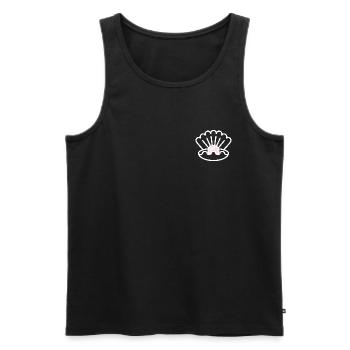 Muschel mit Perle Geschenk Idee weiss - Männer Premium Bio Tank Top - Schwarz - Vorne - AI Model Male 178 light (178cm)