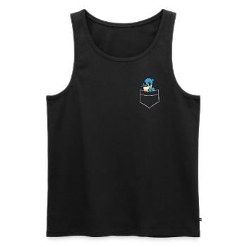 Kingfisher - Dans la poche poitrine / poche chemise - Débardeur bio Premium Homme - noir - Devant - AI Model Male 178 light (178cm)