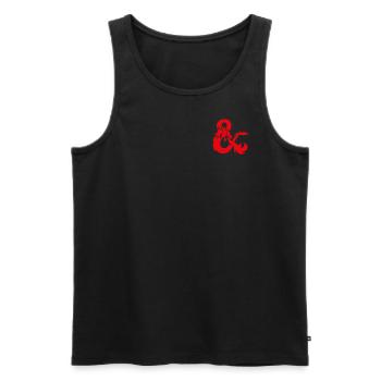 Dungeons And Dragons Petit Logo En Rouge - Débardeur bio Premium Homme - noir - Devant - AI Model Male 178 light (178cm)