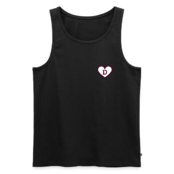 Herzbuchstabe Burgund Trendsport - Geschenkidee - Männer Premium Bio Tank Top - Schwarz - Vorne - Michal (187cm)