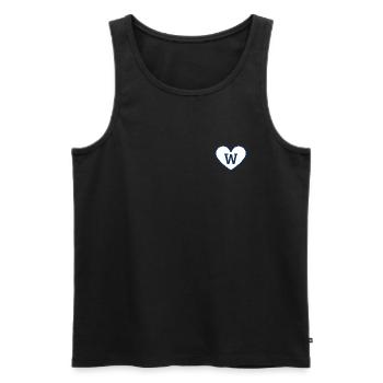 Letter w heart sport trend blue - gift idea - Men's Premium Organic Tank Top - black - Front - Michal (187cm)