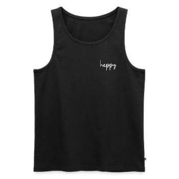 Happy - Men's Premium Organic Tank Top - black - Front - AI Model Male 178 light (178cm)