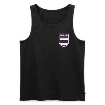 Thailand - Nationalfahne im Wappen - Männer Premium Bio Tank Top - Schwarz - Vorne - Michal (187cm)