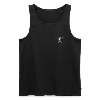 panda playing guitar pixel - Männer Premium Bio Tank Top - Schwarz - Vorne - Michal (187cm)