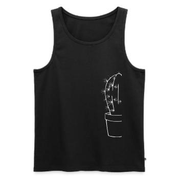 Toucher à vos risques et périls - cactus - Débardeur bio Premium Homme - noir - Devant - AI Model Male 178 light (178cm)