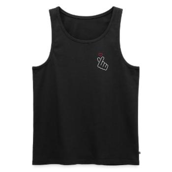 Liebe - Handzeichen mit Herz - Männer Premium Bio Tank Top - Schwarz - Vorne - AI Model Male 178 light (178cm)