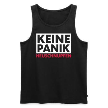 Keine Panik Heuschnupfen - Männer Premium Bio Tank Top - Schwarz - Vorne - AI Model Male 178 light (178cm)