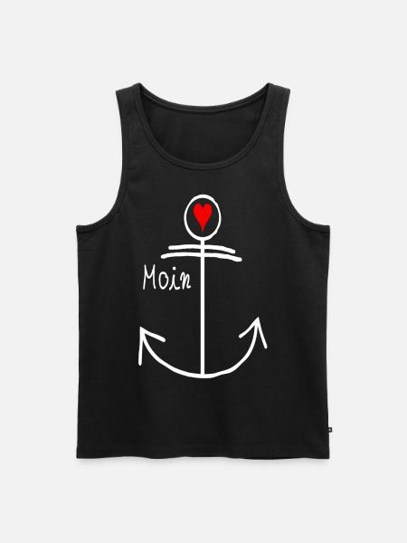 Moin Anker - Männer Premium Bio Tank Top - Schwarz