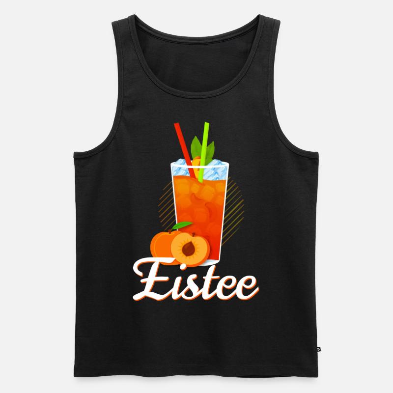 Eistee Pfirsich Design Tee - Männer Premium Bio Tank Top - Schwarz