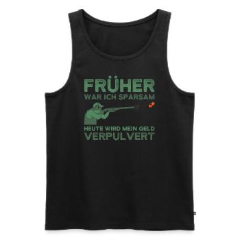 Tontaubenschießen Wurfscheiben Schiessen - Männer Premium Bio Tank Top - Schwarz - Vorne - Michal (187cm)