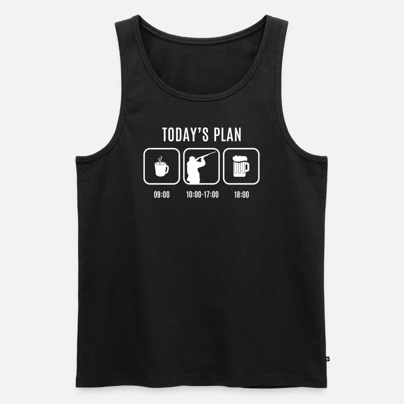Kaffee Bier Tontauben Wurfscheiben Schiessen - Männer Premium Bio Tank Top - Schwarz