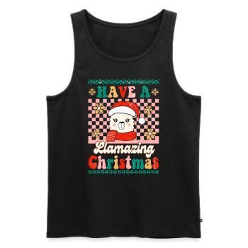 Weihnachten Santa Claus Merry Christmas - Men's Premium Organic Tank Top - black - Front - Michal (187cm)