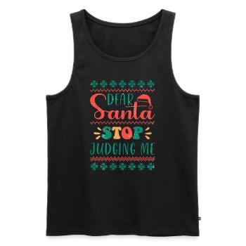 Weihnachten Santa Claus Merry Christmas - Men's Premium Organic Tank Top - black - Front - Michal (187cm)