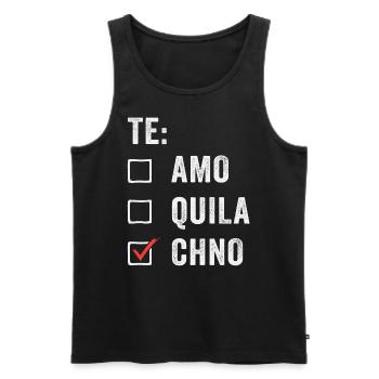 Te Amo Tequila Techno Rave Festival Electro Raver - Men's Premium Organic Tank Top - black - Front - AI Model Male 178 light (178cm)