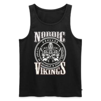 Vikings Nordiques Vikings Cadeau Vikings Valhalla - Débardeur bio Premium Homme - noir - Devant - AI Model Male 178 light (178cm)
