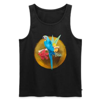 Papagei - Männer Premium Bio Tank Top - Schwarz - Vorne - Michal (187cm)