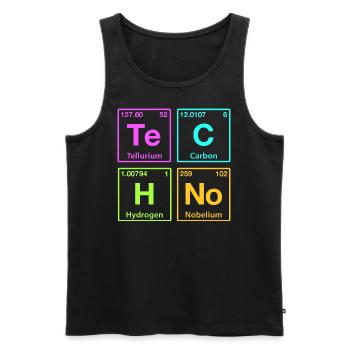 Techno Rave Electro Raver Chemie Periodensystem - Männer Premium Bio Tank Top - Schwarz - Vorne - AI Model Male 178 light (178cm)
