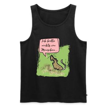 Ratte Kommentar: Ich halte nichts von Menschen - Männer Premium Bio Tank Top - Schwarz - Vorne - AI Model Male 178 light (178cm)