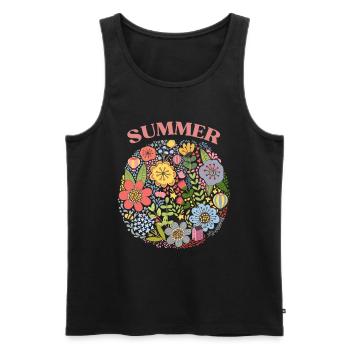Blumensommer - Männer Premium Bio Tank Top - Schwarz - Vorne - AI Model Male 178 light (178cm)
