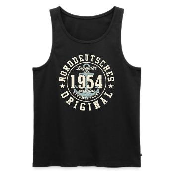 70. Geburtstag Norddeutsches Original geboren 1954 - Männer Premium Bio Tank Top - Schwarz - Vorne - Michal (187cm)