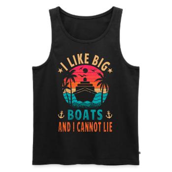 Vintage Retro Sonnenuntergang T-Shirt - Männer Premium Bio Tank Top - Schwarz - Vorne - AI Model Male 178 light (178cm)