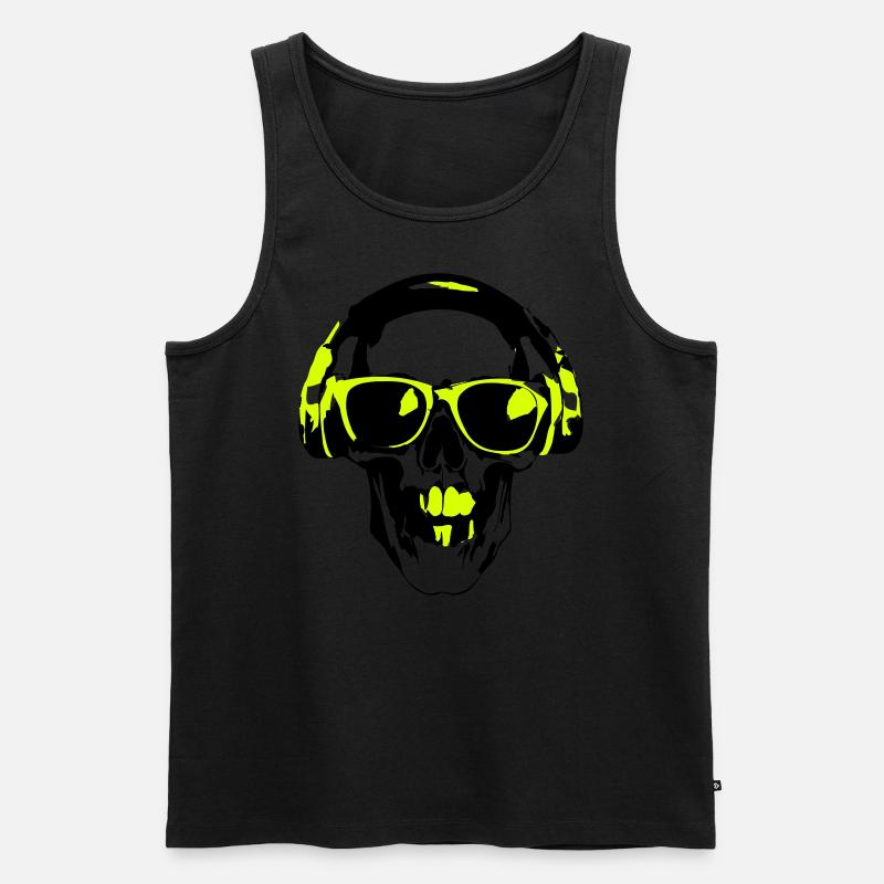 Cooler Totenkopf - Männer Premium Bio Tank Top - Schwarz