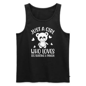 Just a Girl who Loves Skating and Panda- Eislaufen - Männer Premium Bio Tank Top - Schwarz - Vorne - Michal (187cm)