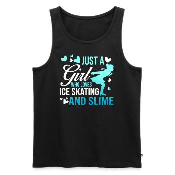 Just a Girl who Loves Skating and Slime Tshirt - Männer Premium Bio Tank Top - Schwarz - Vorne - Michal (187cm)