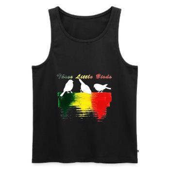 Three Little Birds Africa Music Reggae Rasta - Men's Premium Organic Tank Top - black - Front - AI Model Male 178 light (178cm)