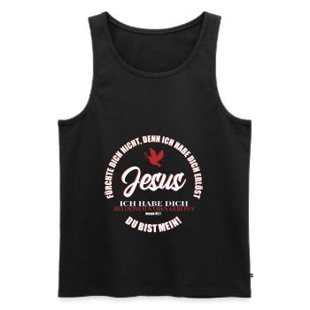 Jesus Christus Shirt Taufspruch Jesaja 43:1 Taufe - Männer Premium Bio Tank Top - Schwarz - Vorne - Michal (187cm)