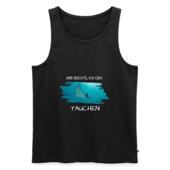 Tauchen Rochen Mir reichts ich geh tauchen - Männer Premium Bio Tank Top - Schwarz - Vorne - AI Model Male 178 light (178cm)