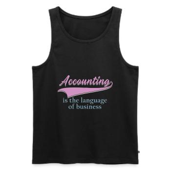 Buchhaltung ist die Sprache der Wirtschaft - Männer Premium Bio Tank Top - Schwarz - Vorne - Michal (187cm)