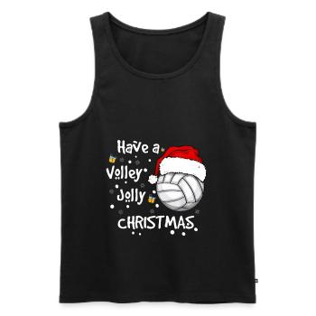 Weihnachtsvolleyball Haben Sie einen Volley Jolly Weihnachten - Männer Premium Bio Tank Top - Schwarz - Vorne - AI Model Male 178 light (178cm)