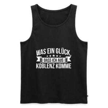 Was Ein Glück, Dass Ich Aus Koblenz Komme Heimatve - Männer Premium Bio Tank Top - Schwarz - Vorne - Michal (187cm)