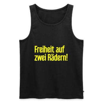 Freedom on Two Wheels - Cyclist Design - Men's Premium Organic Tank Top - black - Front - Michal (187cm)