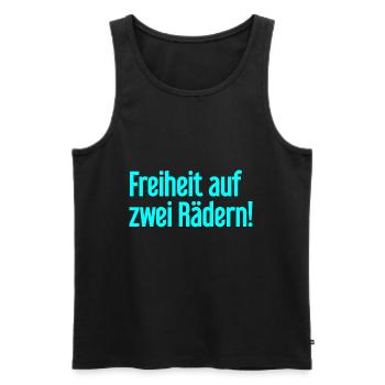 Freedom on Two Wheels - Cyclist Design - Men's Premium Organic Tank Top - black - Front - Michal (187cm)