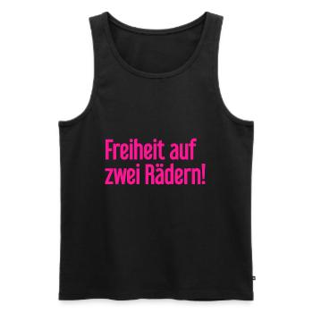 Freedom on Two Wheels - Cyclist Design - Men's Premium Organic Tank Top - black - Front - AI Model Male 178 light (178cm)