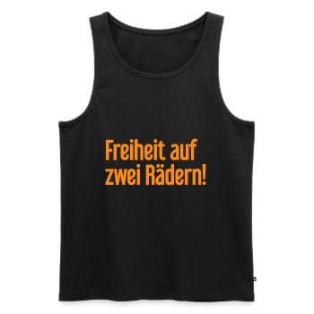 Freedom on Two Wheels - Cyclist Design - Men's Premium Organic Tank Top - black - Front - AI Model Male 178 light (178cm)