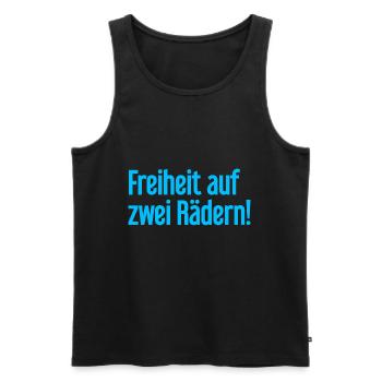 Freedom on Two Wheels - Cyclist Design - Men's Premium Organic Tank Top - black - Front - AI Model Male 178 light (178cm)