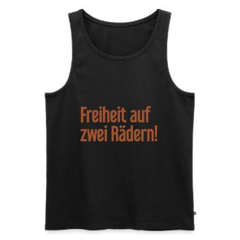 Freedom on Two Wheels - Cyclist Design - Men's Premium Organic Tank Top - black - Front - Michal (187cm)
