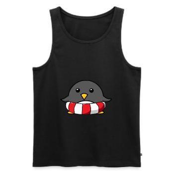 Cadeau de sauveteur sauveteur pingouin - Débardeur bio Premium Homme - noir - Devant - Michal (187cm)