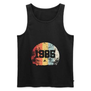 Vintage 1985 anniversaire cadeau vintage rétro - Débardeur bio Premium Homme - noir - Devant - AI Model Male 178 light (178cm)