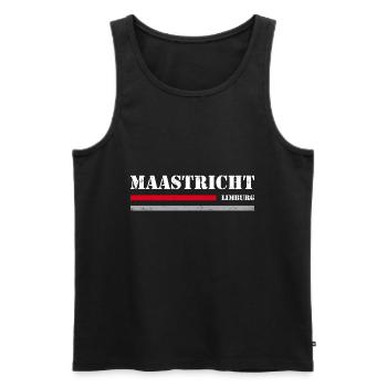 Maastricht - Männer Premium Bio Tank Top - Schwarz - Vorne - AI Model Male 178 light (178cm)