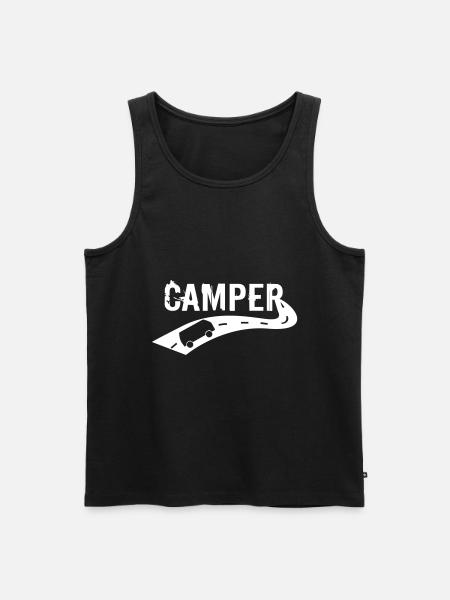 Camper Camping Bus on Tour - Men's Premium Organic Tank Top - black