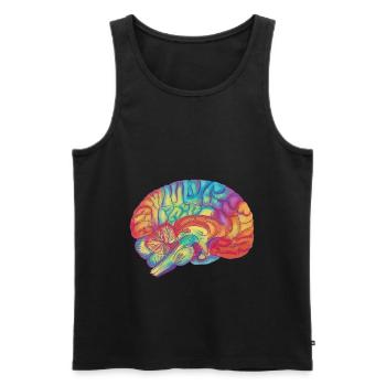 Gehirn - Männer Premium Bio Tank Top - Schwarz - Vorne - Michal (187cm)