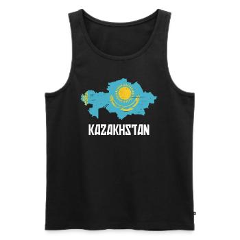 Kasachstan Grafik - Männer Premium Bio Tank Top - Schwarz - Vorne - Michal (187cm)