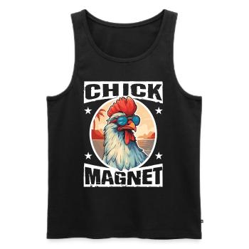 Urlaub Sonne Strand Meer Single Hühner Huhn Hahn - Männer Premium Bio Tank Top - Schwarz - Vorne - AI Model Male 178 light (178cm)