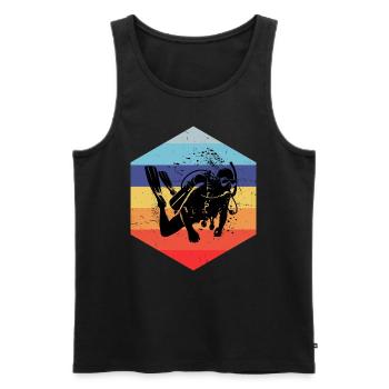 Free Dive Men's Diving Scuba Diver Diving - Men's Premium Organic Tank Top - black - Front - AI Model Male 178 light (178cm)